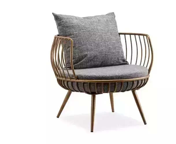 Armchair rattan lounge chair with cushion