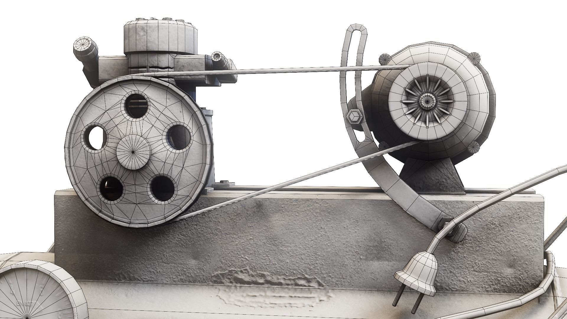 Air compressor DIY tool 6 colors old used handmade da1 Low-poly 3D model_21