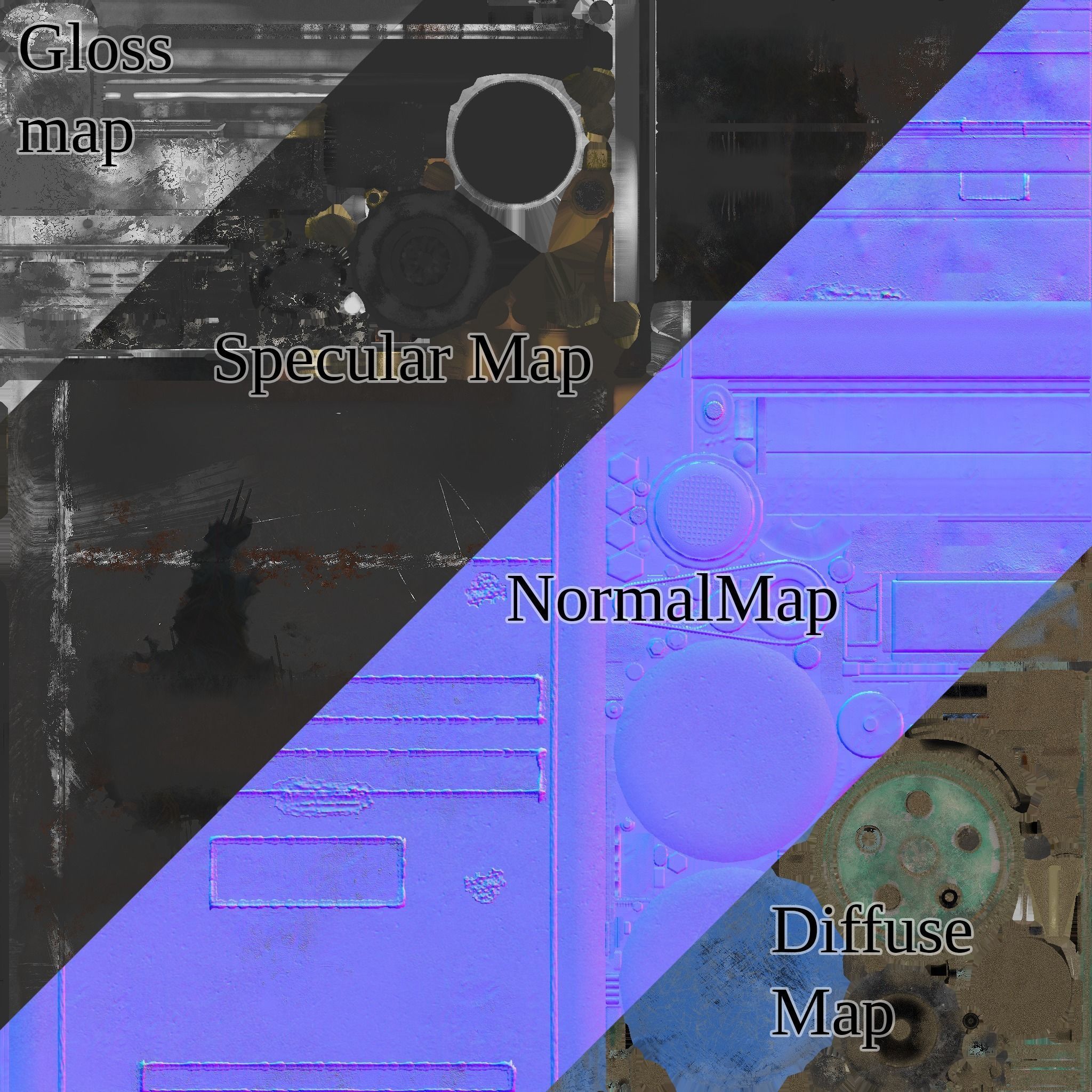 Air compressor DIY tool 6 colors old used handmade da1 Low-poly 3D model_37