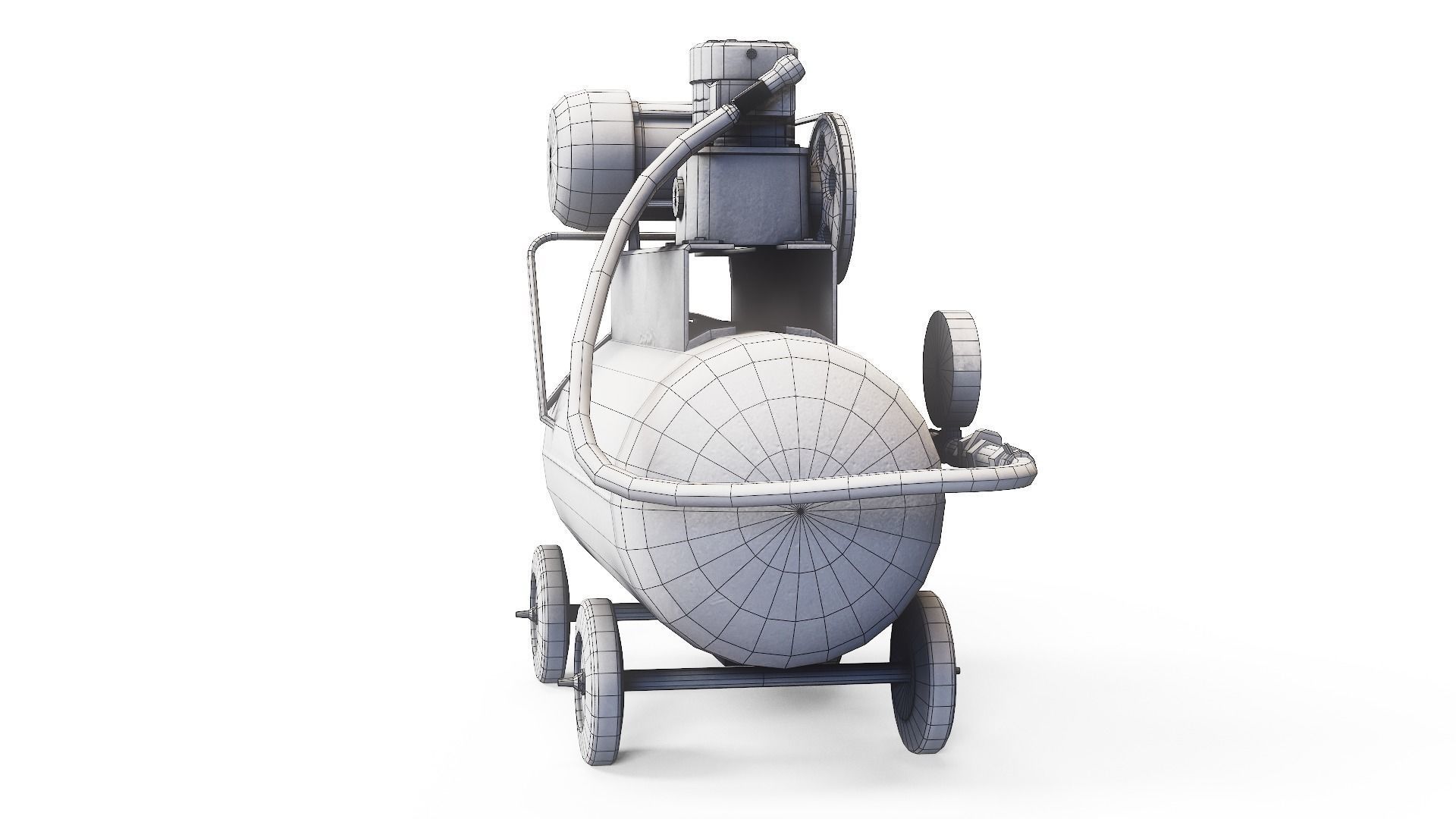 Air compressor DIY tool 6 colors old used handmade da1 Low-poly 3D model_11