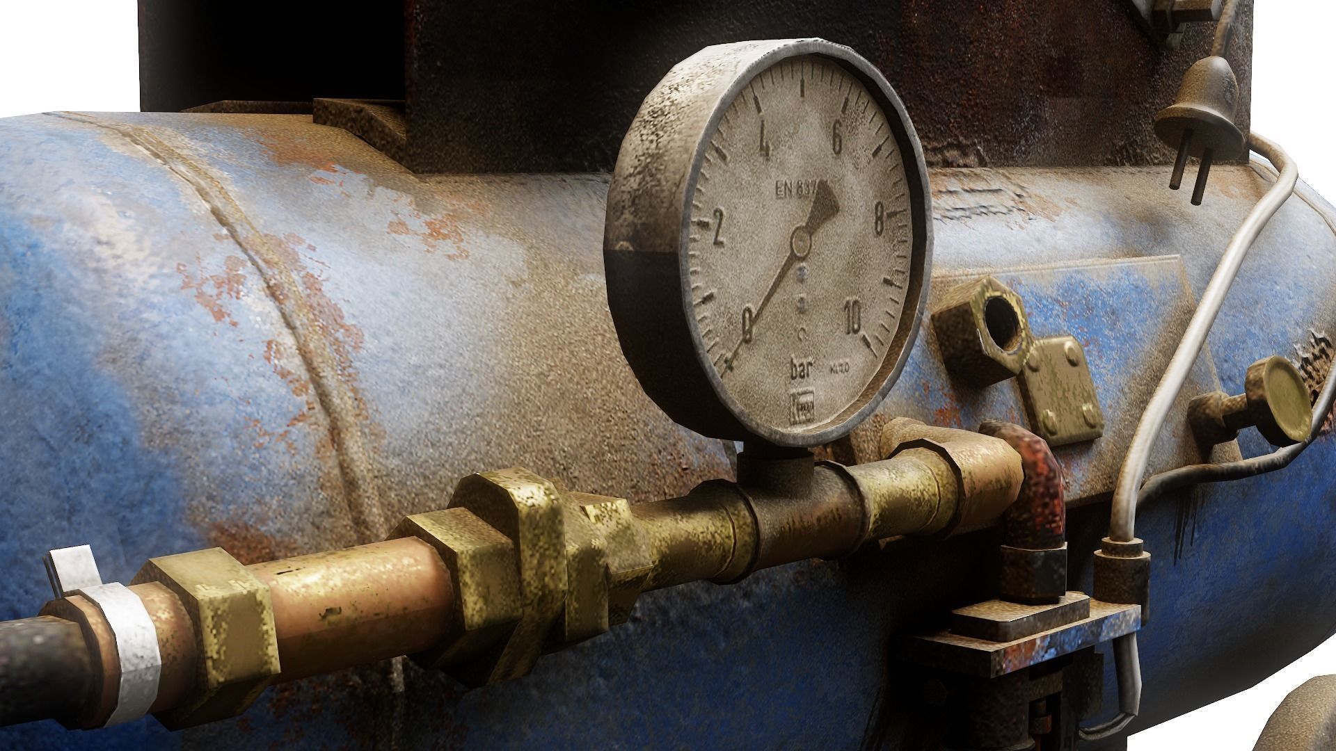 Air compressor DIY tool 6 colors old used handmade da1 Low-poly 3D model_26