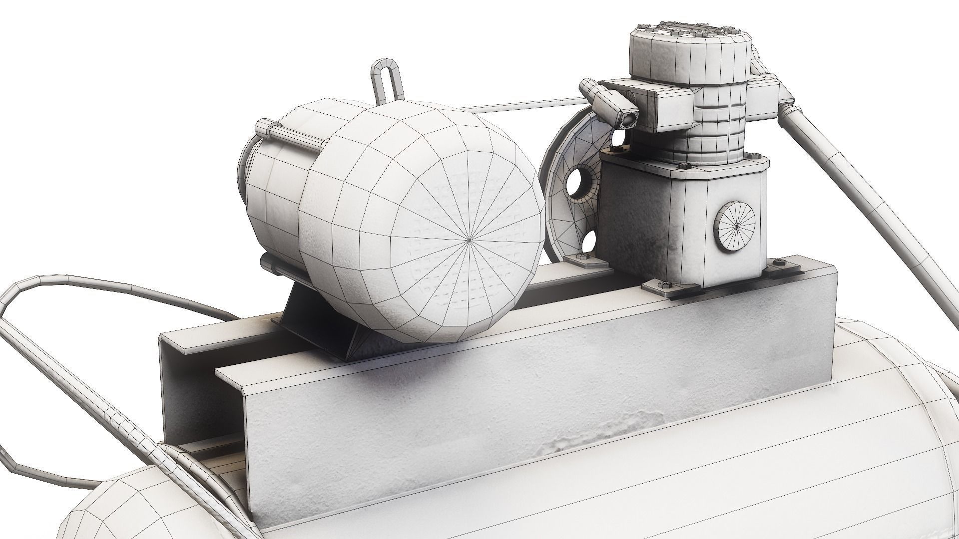 Air compressor DIY tool 6 colors old used handmade da1 Low-poly 3D model_23