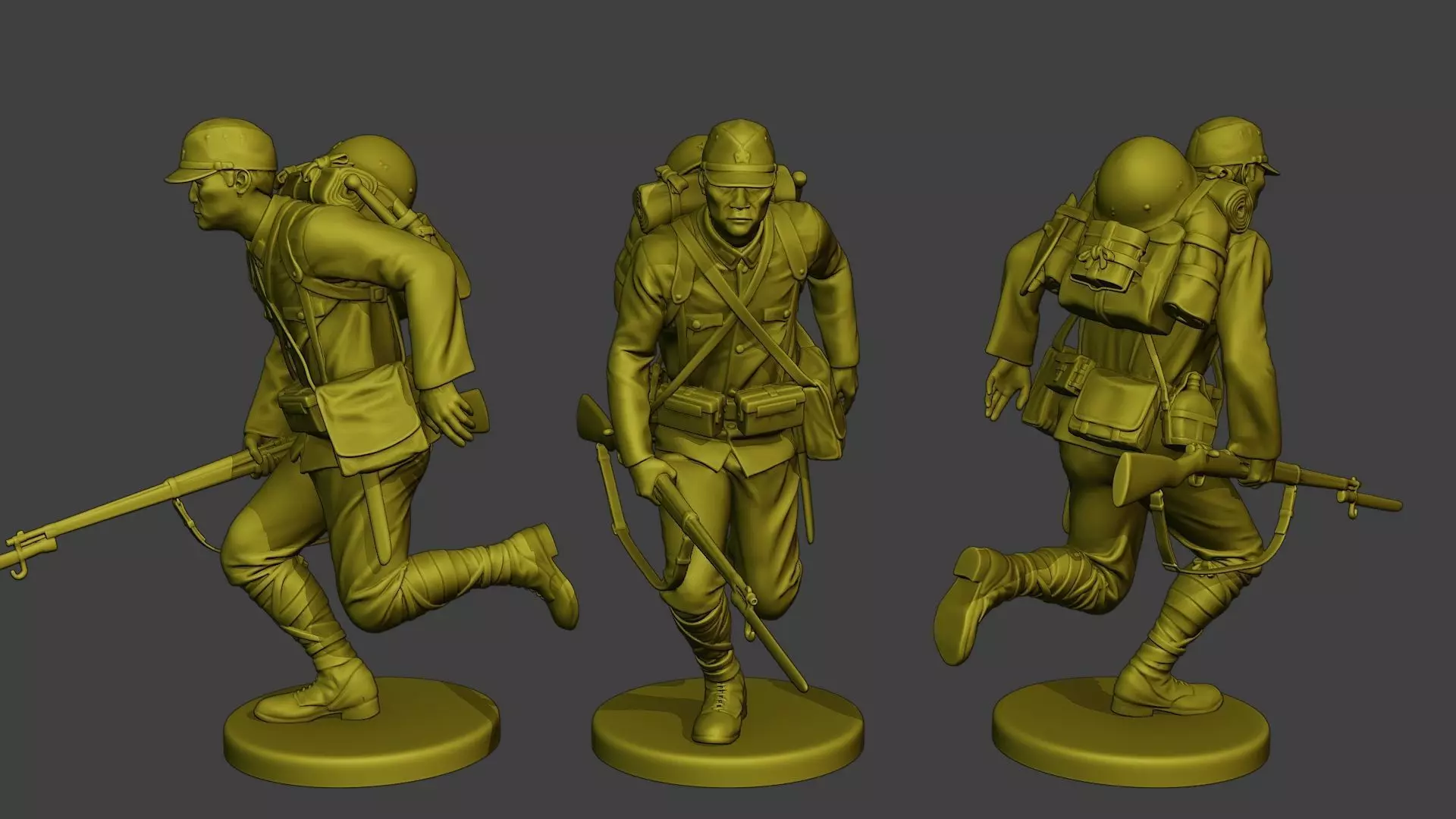 Japanese soldier ww2 Run2 J1 3D print model