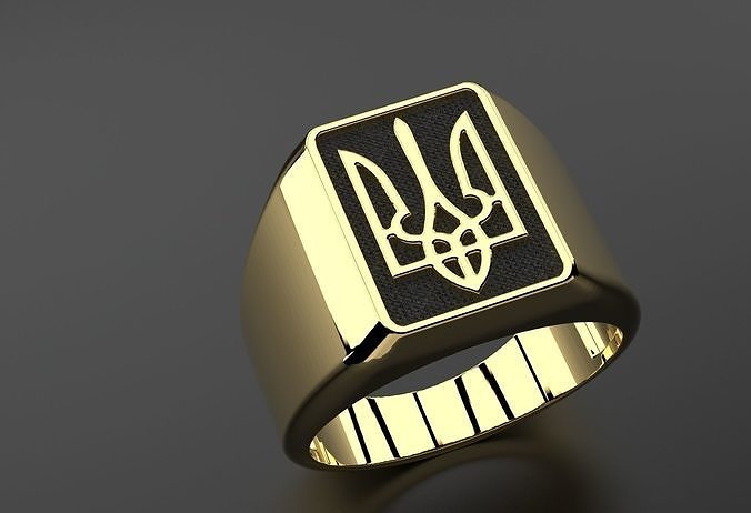 Ukrainian Trident Signet Ring 3D print model