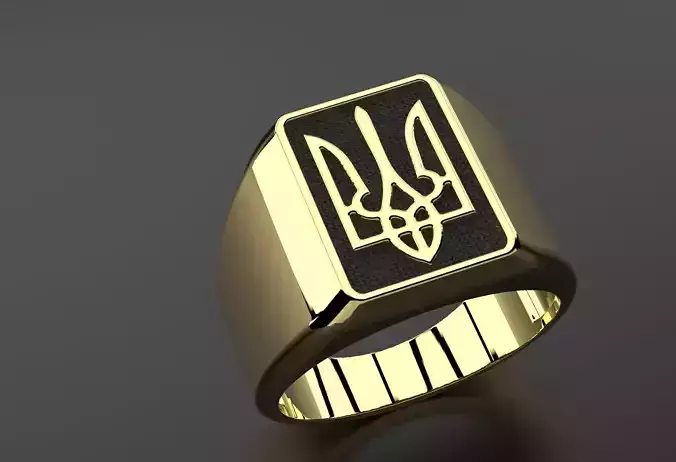 Ukrainian Trident Signet Ring