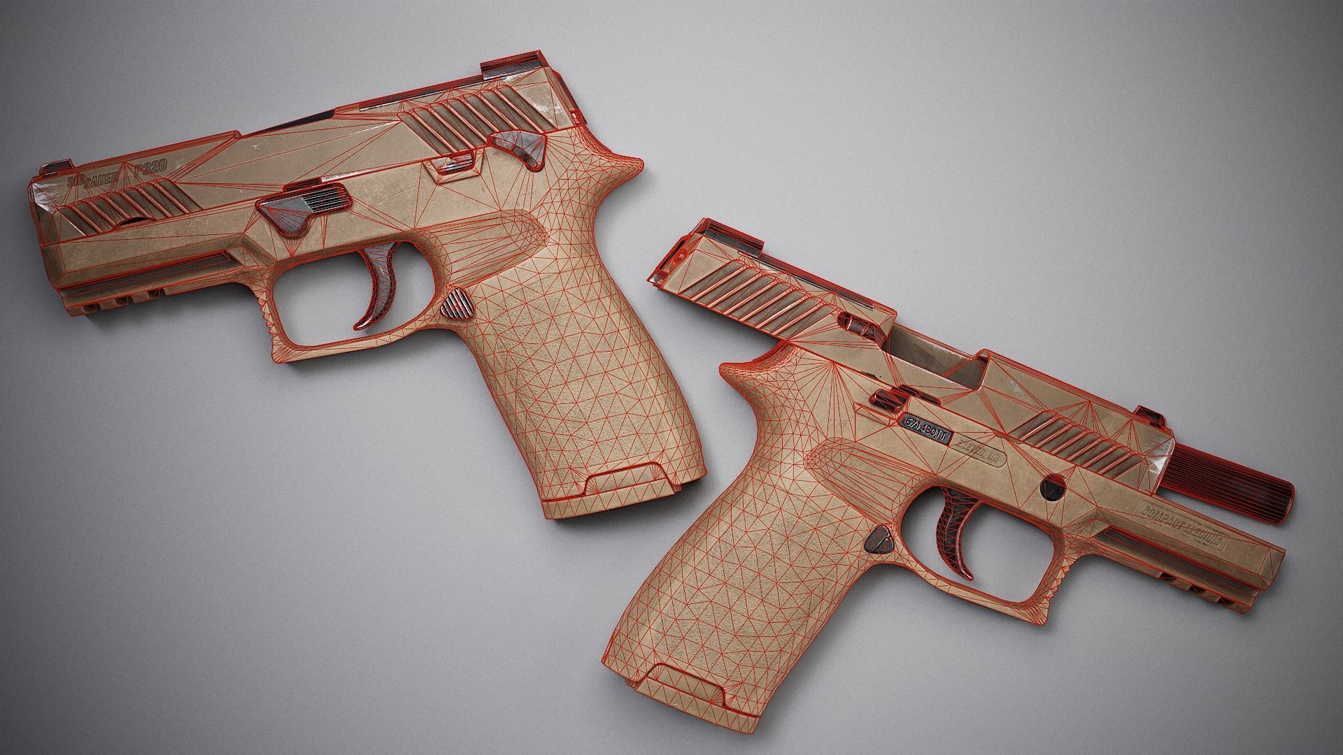 Sig Sauer P320 Low-poly 3D model_5