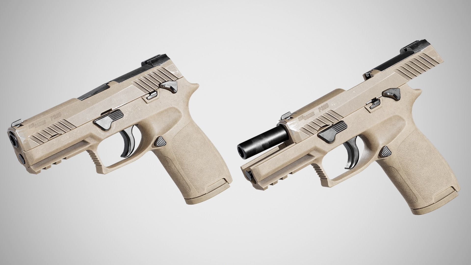 Sig Sauer P320 Low-poly 3D model_1