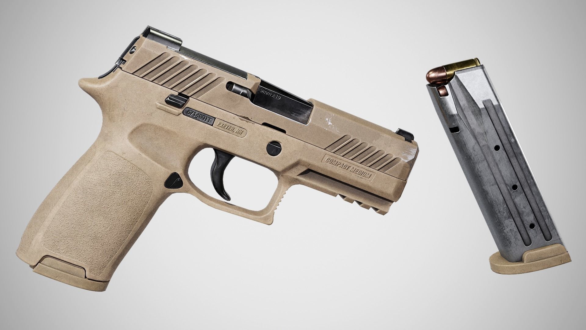Sig Sauer P320 Low-poly 3D model_4