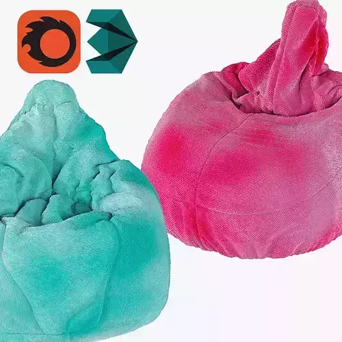 Bean Bag Chair Low-poly 3D model