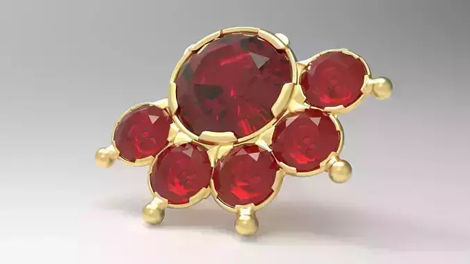 Mukkuthi swarovski crystal flower brooch