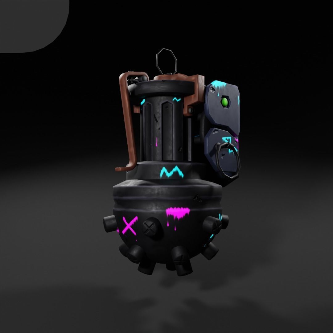 Jinx grenade from the cartoon Arcane Low-poly 3D model_4