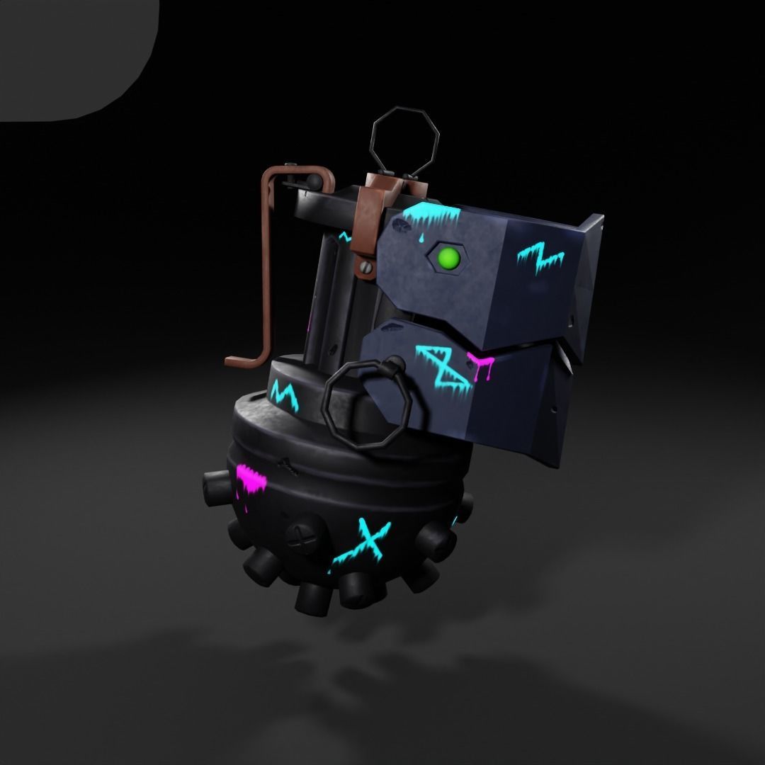 Jinx grenade from the cartoon Arcane Low-poly 3D model_3