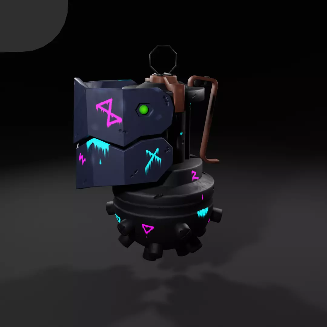 Jinx grenade from the cartoon Arcane Low-poly 3D model_0