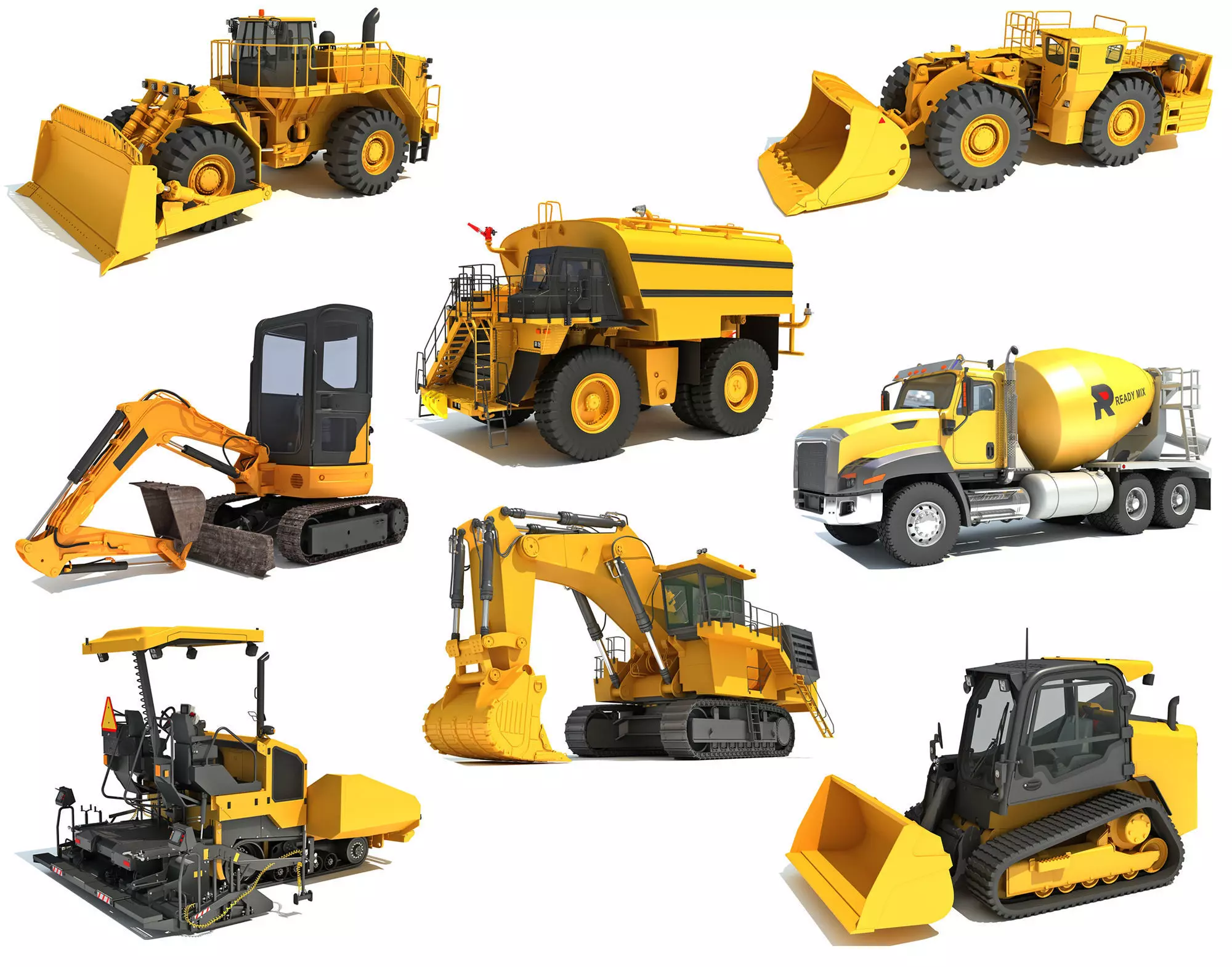 Heavy Construction Machinery 3D Model Collection_0