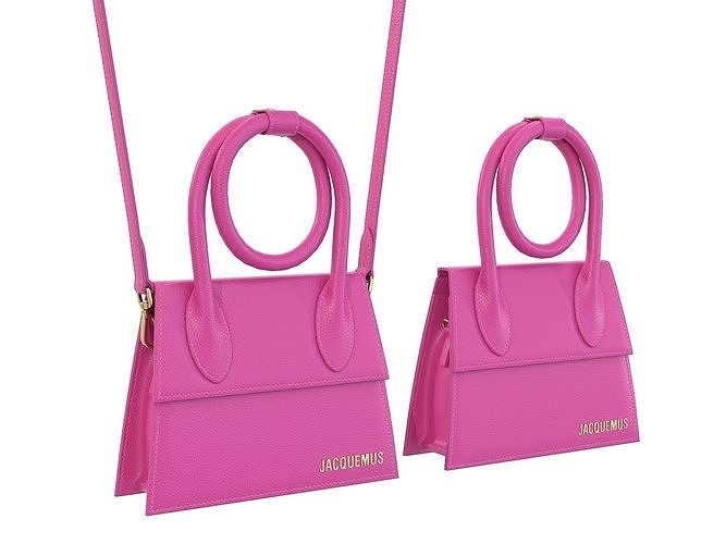 Jacquemus Le Chiquito Noeud Bag Pink Low-poly 3D model