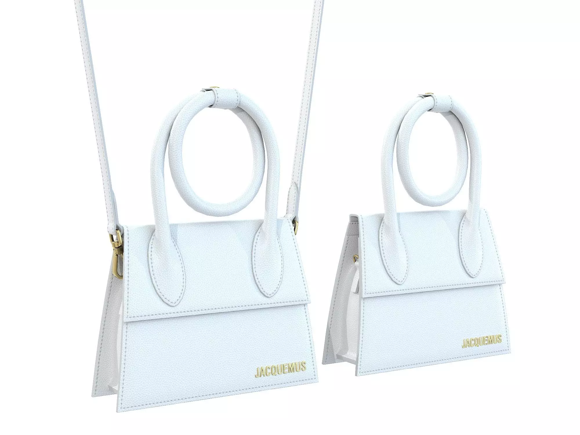 Jacquemus Le Chiquito Noeud Bag White Low-poly 3D model