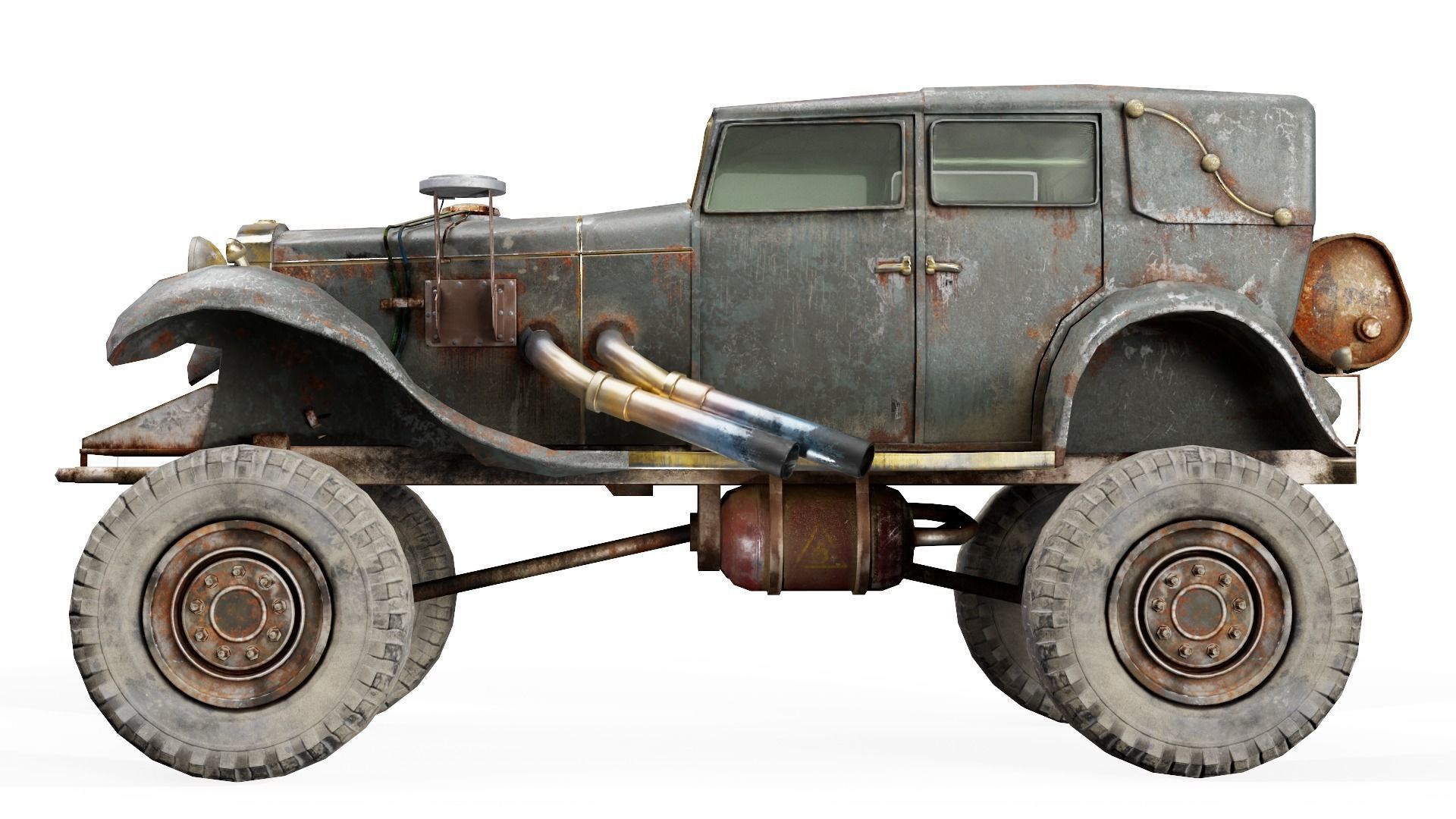 The BigBen huge post-apocalypse monster truck da1 Low-poly 3D model_9