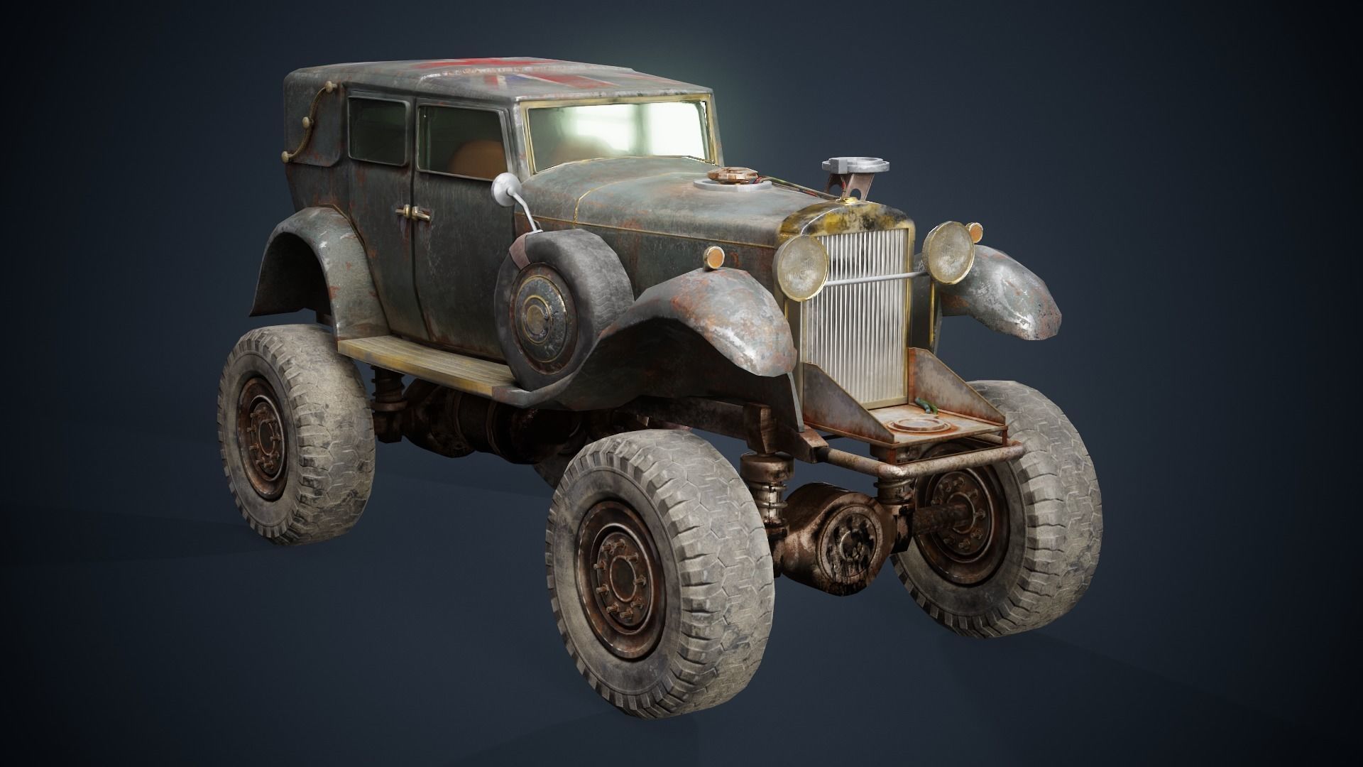 The BigBen huge post-apocalypse monster truck da1 Low-poly 3D model_3