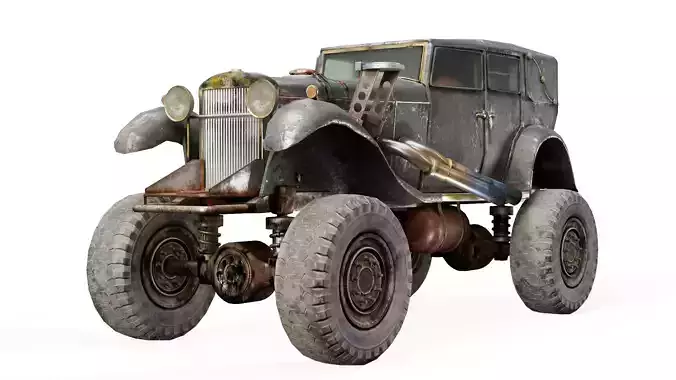 The BigBen huge post-apocalypse monster truck da1 Low-poly 3D model
