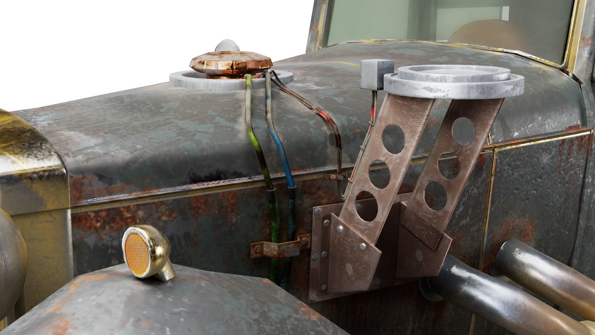 The BigBen huge post-apocalypse monster truck da1 Low-poly 3D model_5