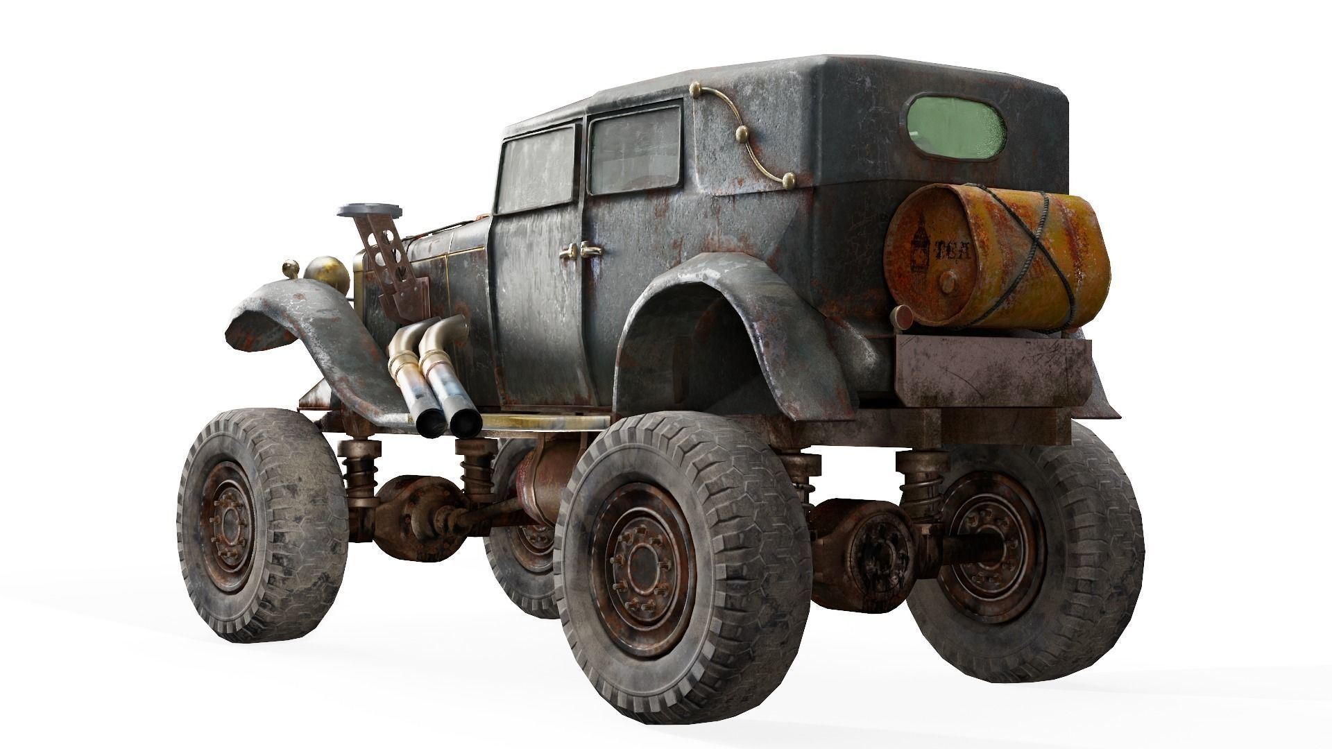 The BigBen huge post-apocalypse monster truck da1 Low-poly 3D model_7