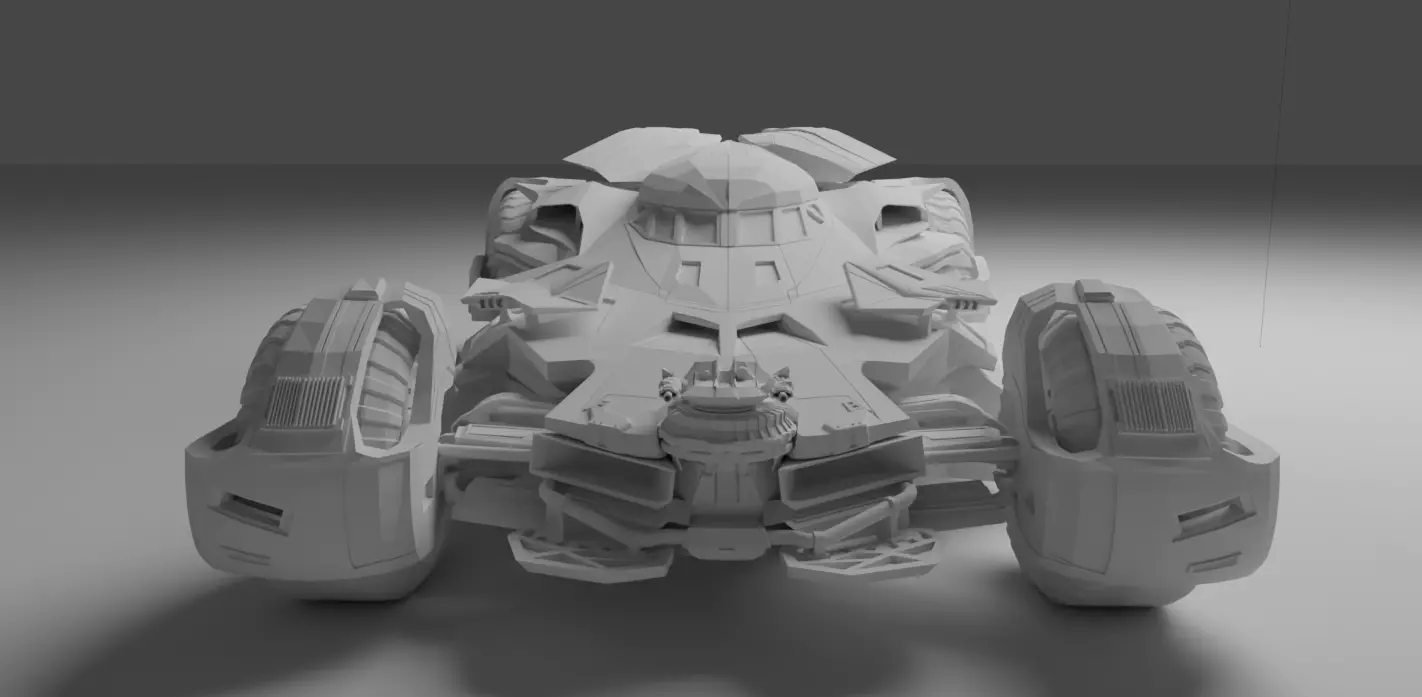 Batmobile futuristic vehicle 3D model_0