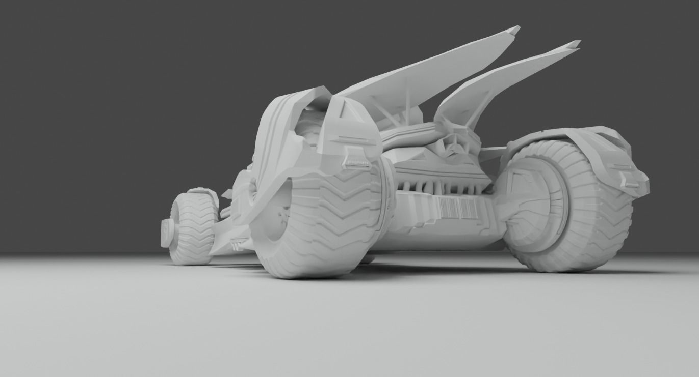 Batmobile futuristic vehicle 3D model_2