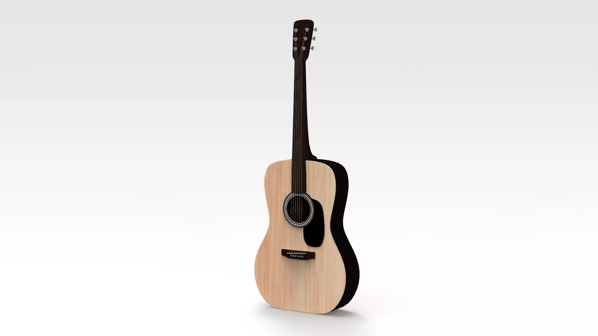 Guitar acoustic 3D model_0