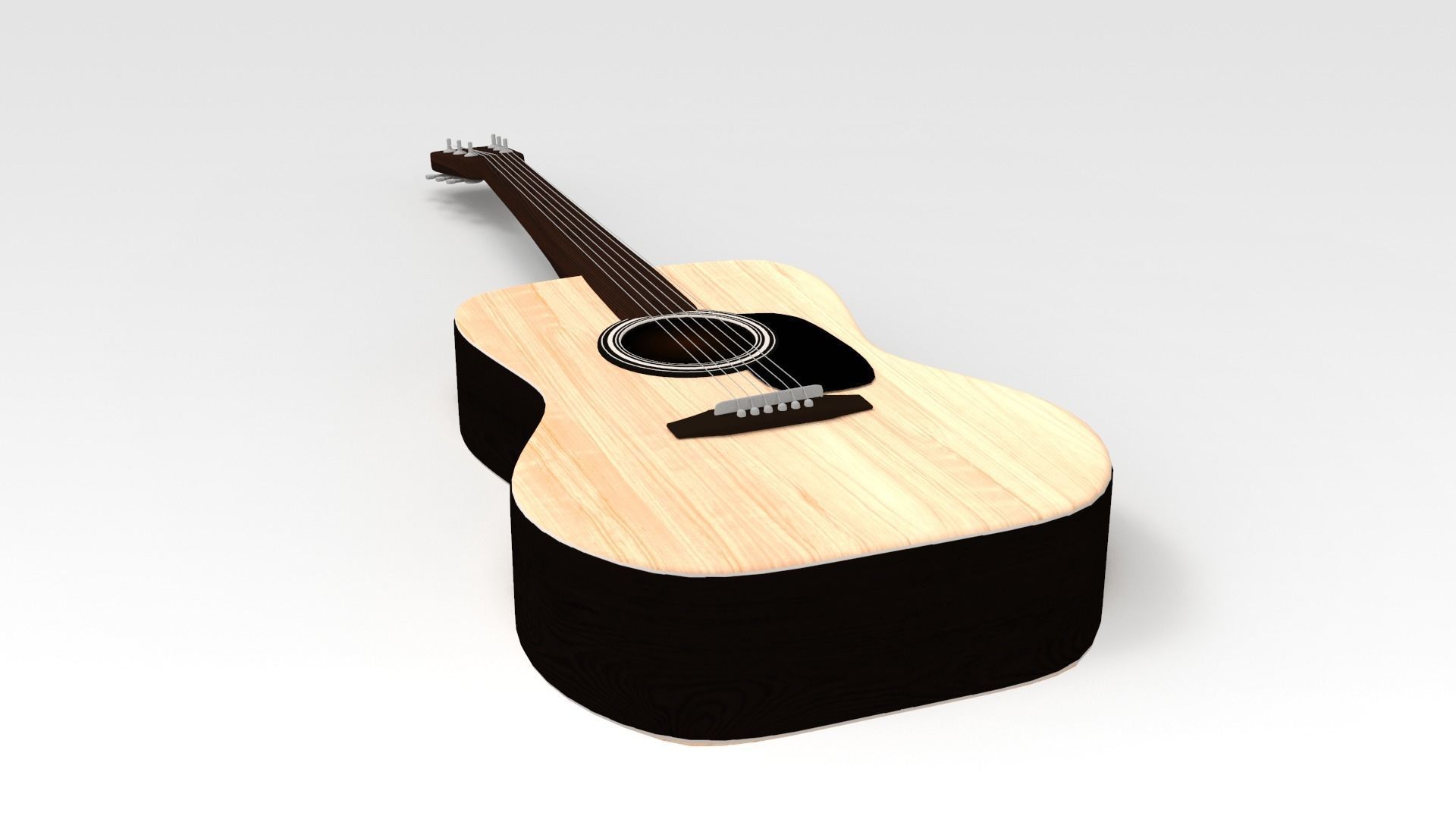 Guitar acoustic 3D model_4