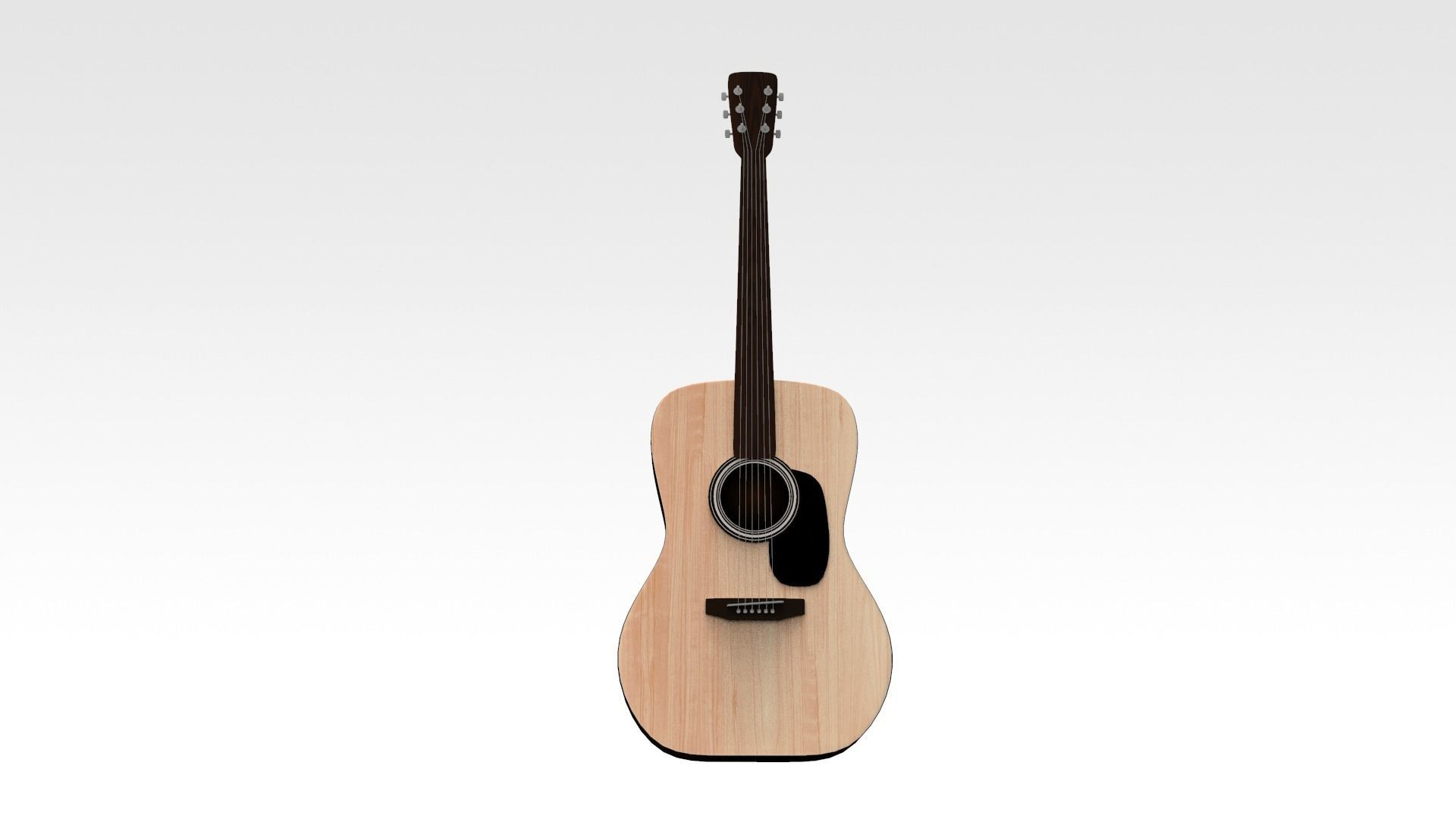 Guitar acoustic 3D model_1