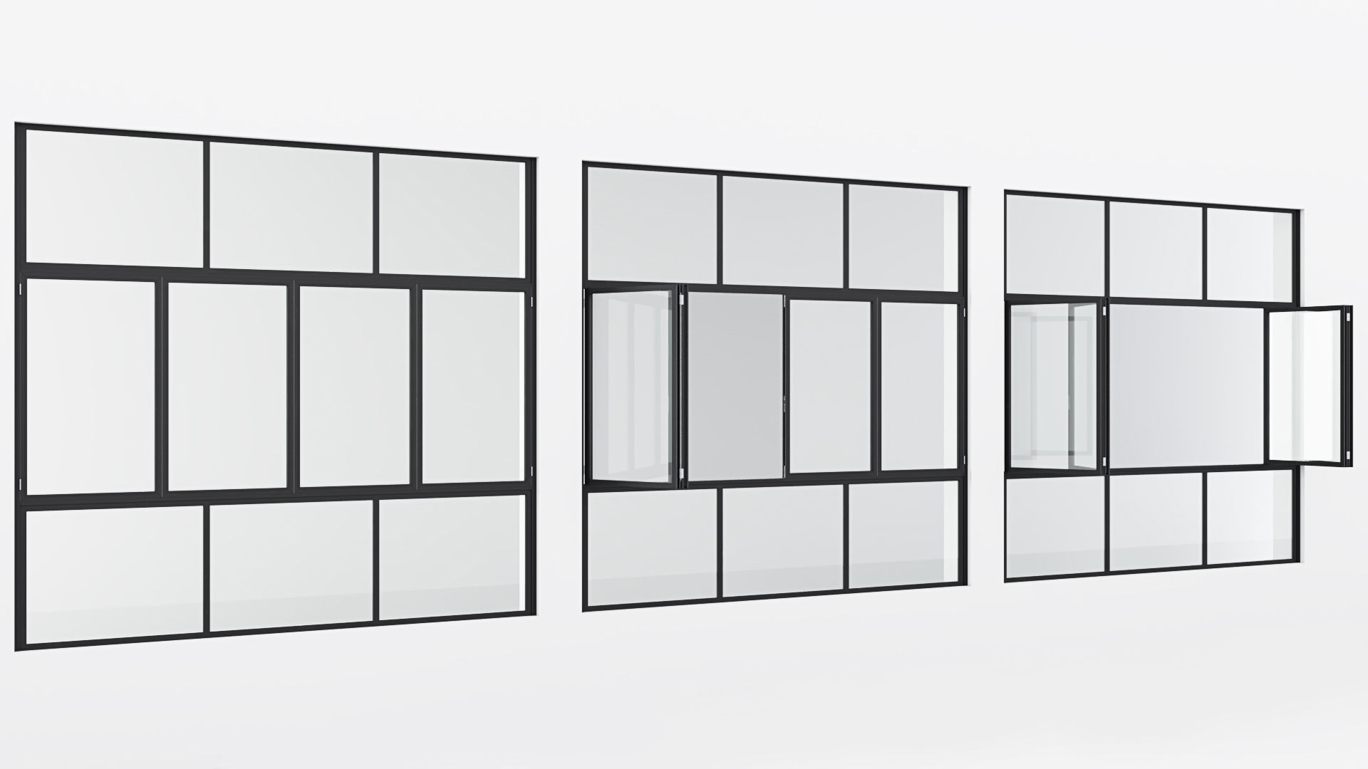 Aluminium window 16 3D model_2