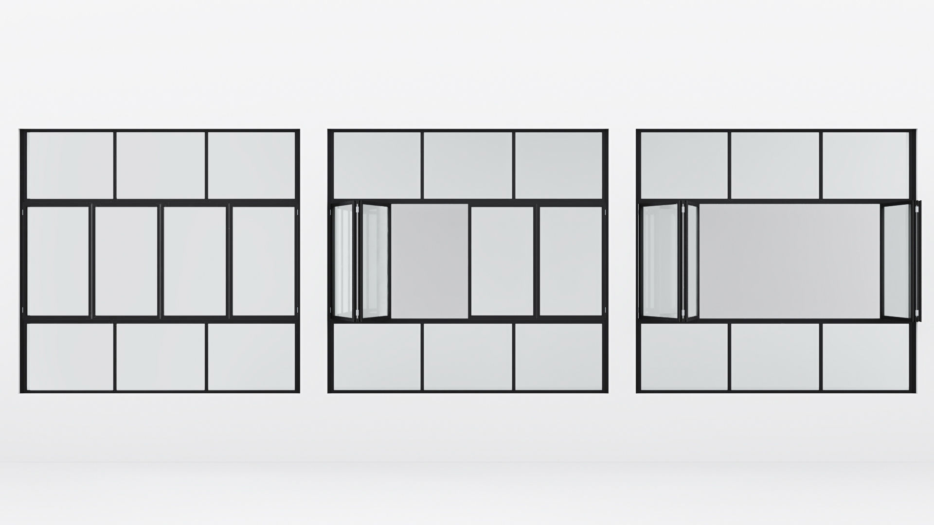 Aluminium window 16 3D model_1