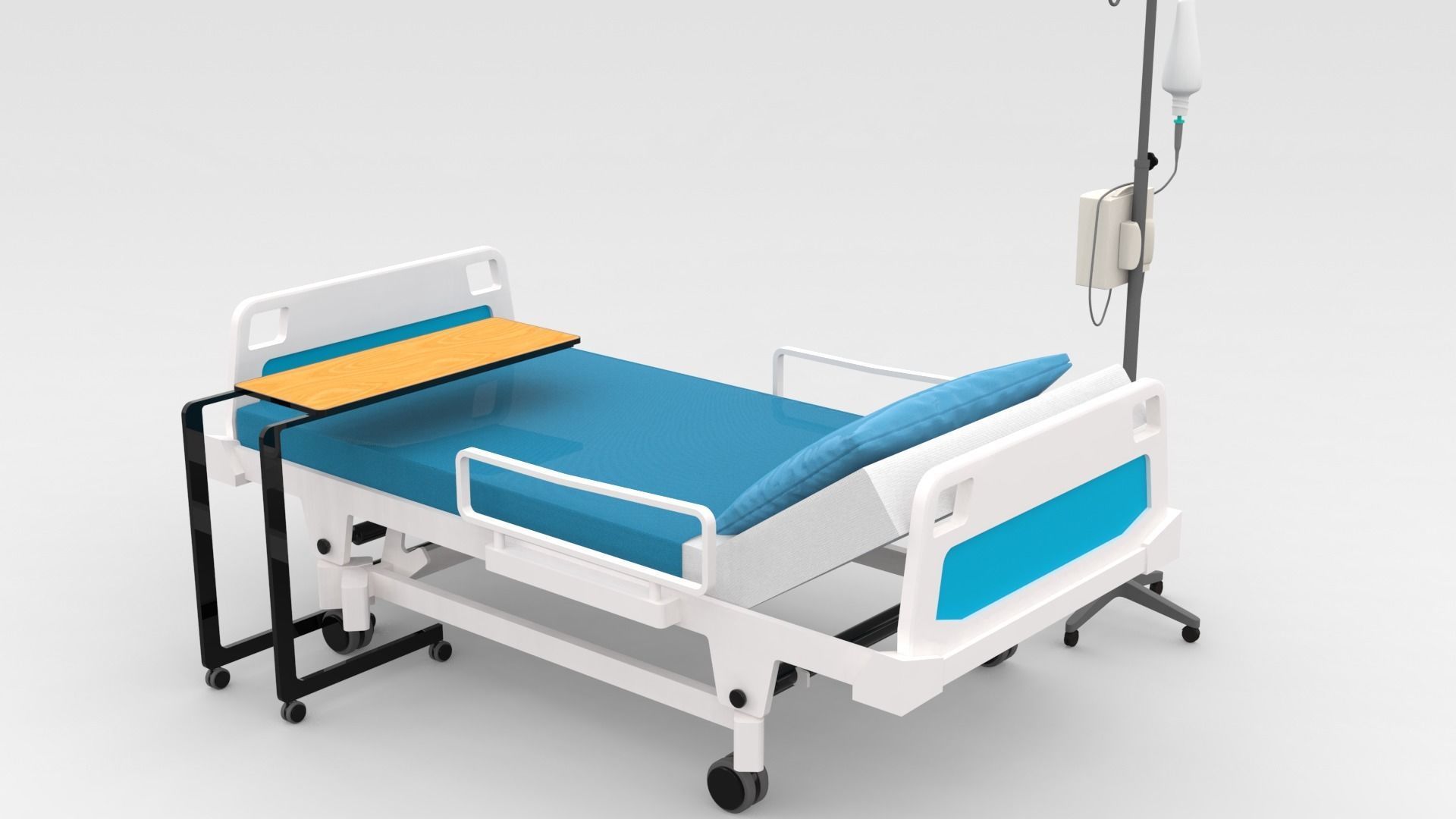 Hospital Bed 3D model_3