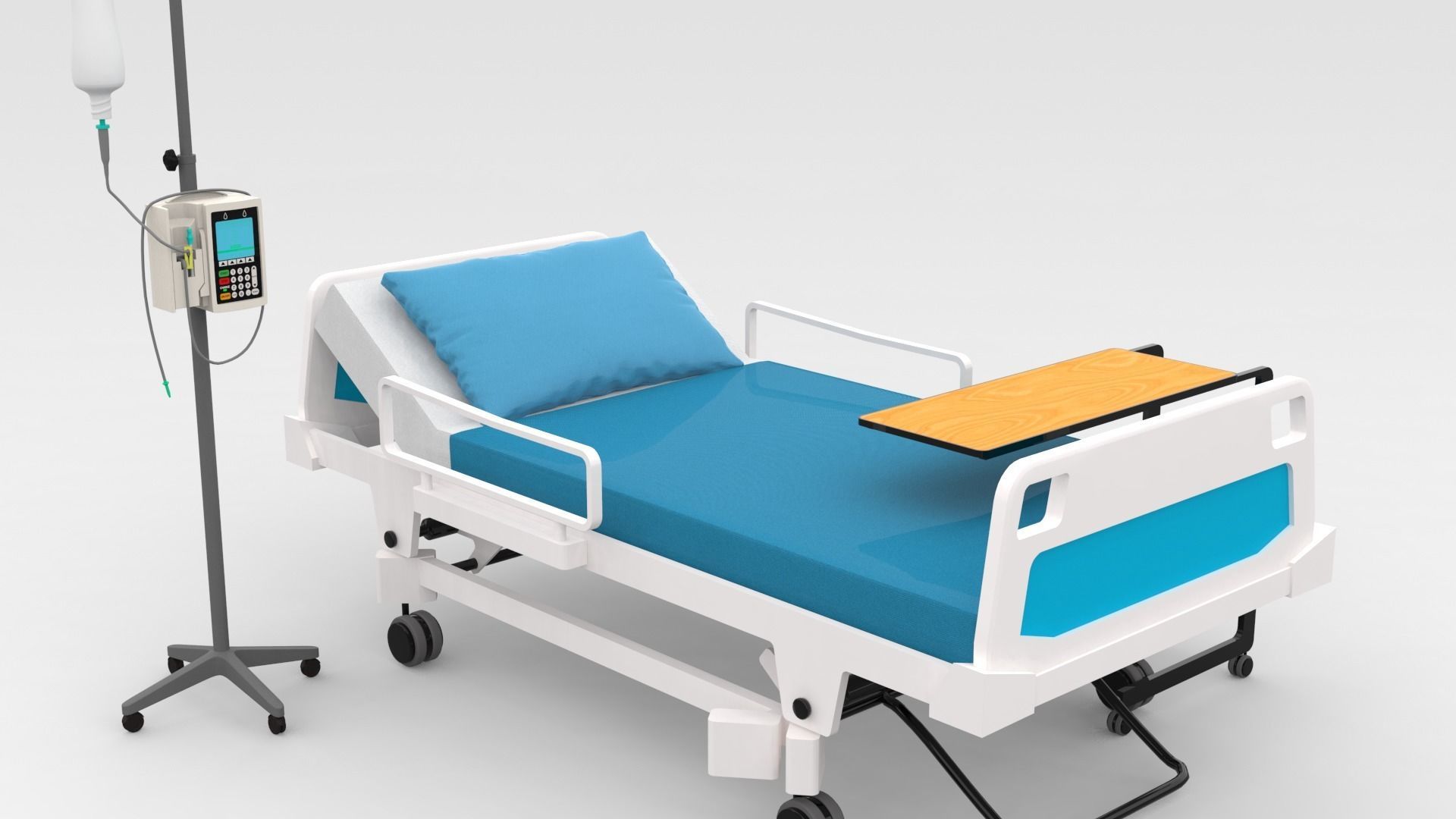 Hospital Bed 3D model_5