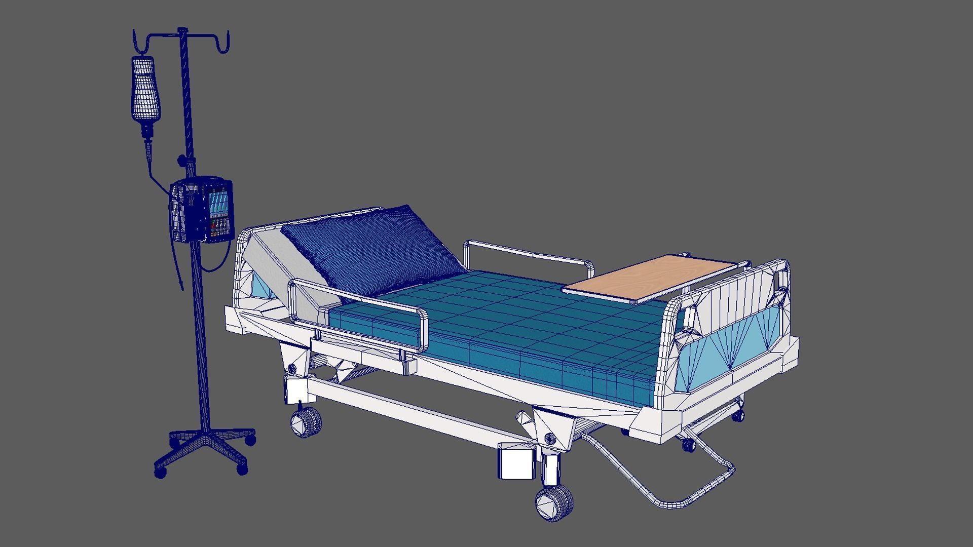 Hospital Bed 3D model_6