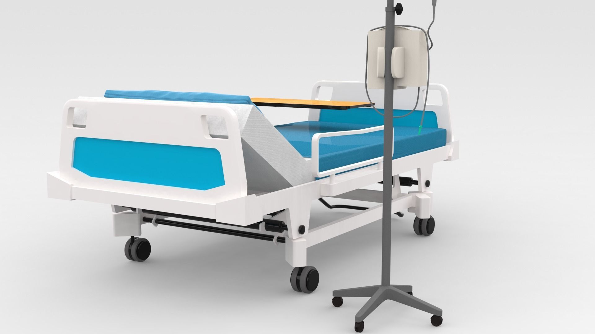 Hospital Bed 3D model_4