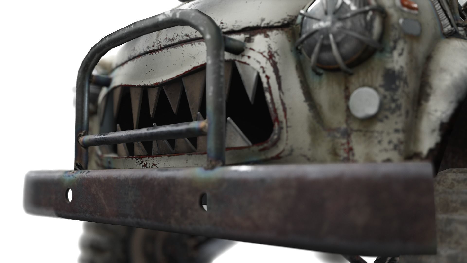 Retro vintage battle race suv car four-wheel drive lvl2 da1 Low-poly 3D model_10