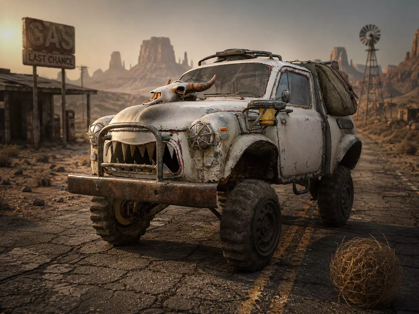 Retro vintage battle race suv car four-wheel drive lvl2 da1 Low-poly 3D model