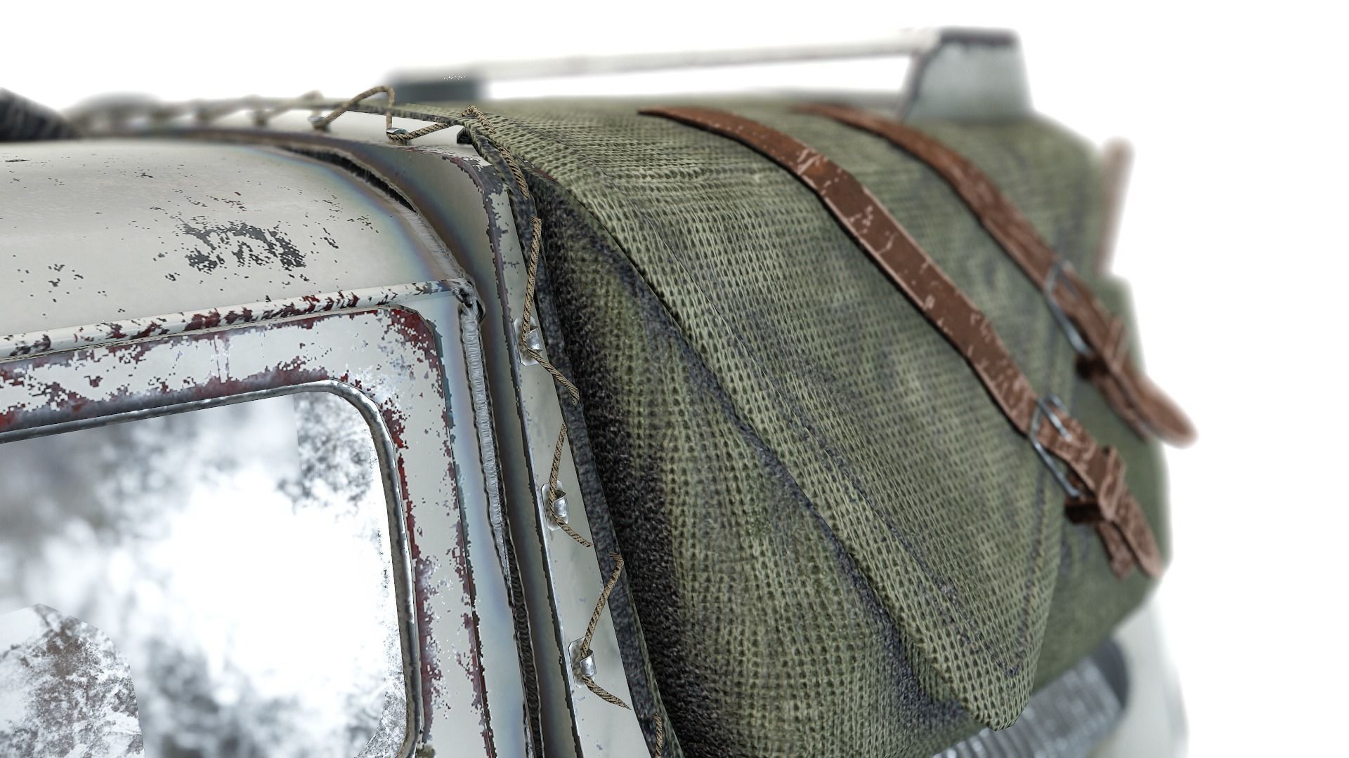 Retro vintage battle race suv car four-wheel drive lvl2 da1 Low-poly 3D model_11