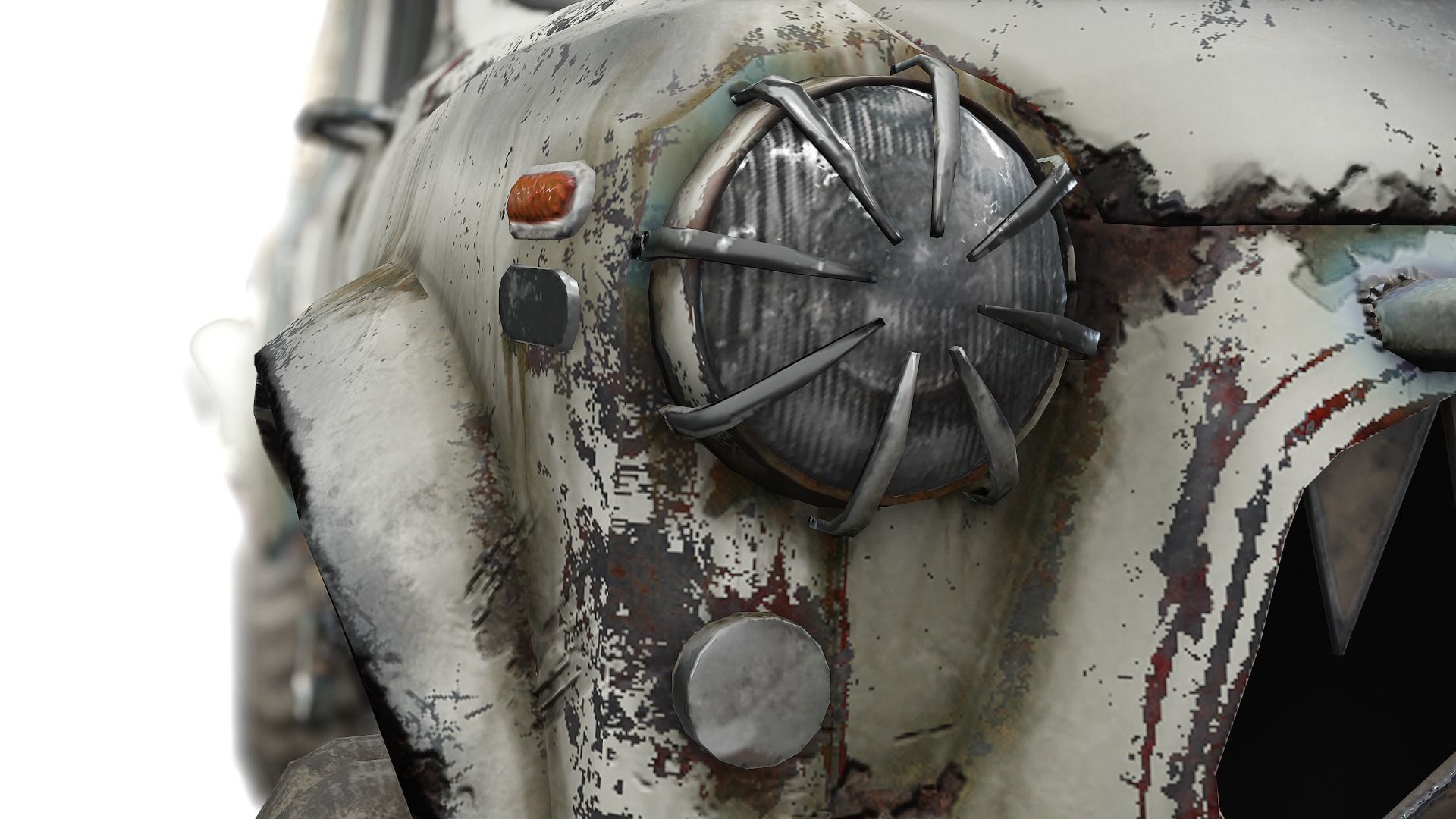 Retro vintage battle race suv car four-wheel drive lvl2 da1 Low-poly 3D model_9