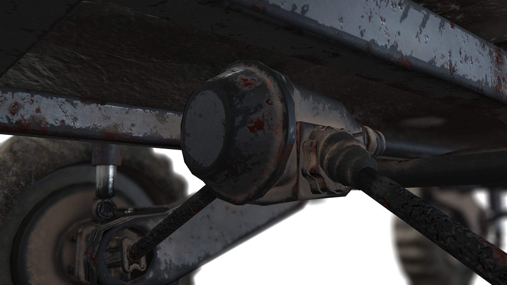 Retro vintage battle race suv car four-wheel drive lvl2 da1 Low-poly 3D model_14