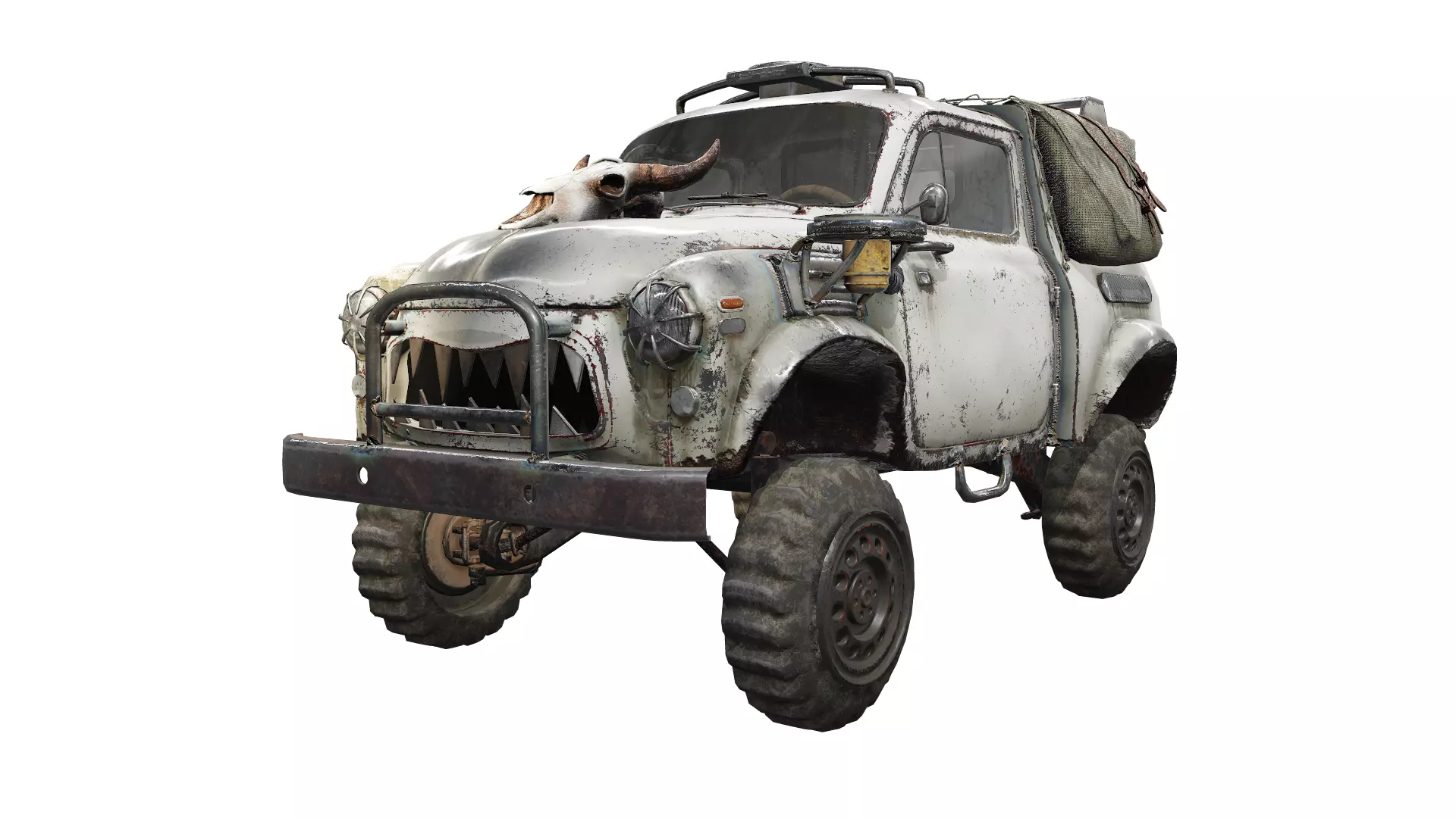 Retro vintage battle race suv car four-wheel drive lvl2 da1 Low-poly 3D model_0