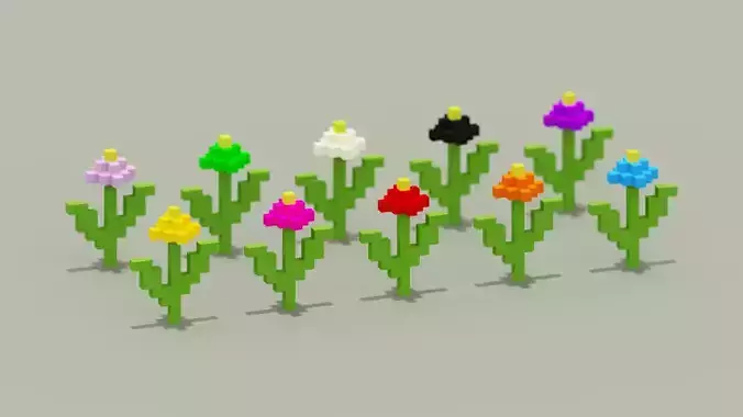 Voxel Flowers