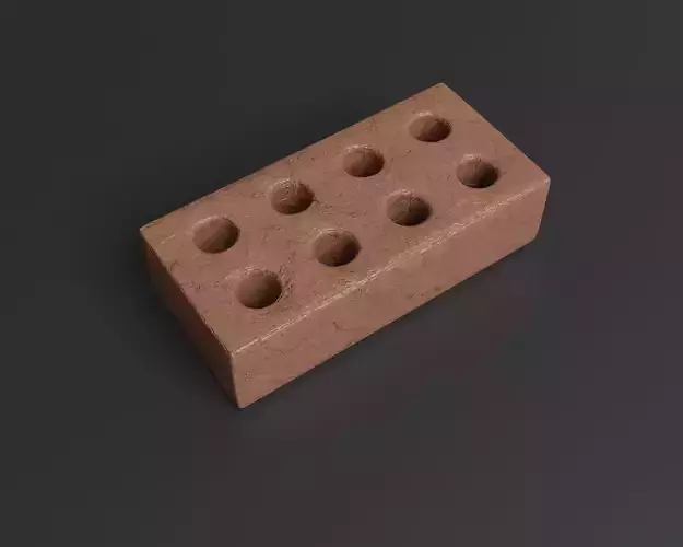 Red holey brick Lowpoly pack of bricks blocks low-poly Free low-poly 3D model
