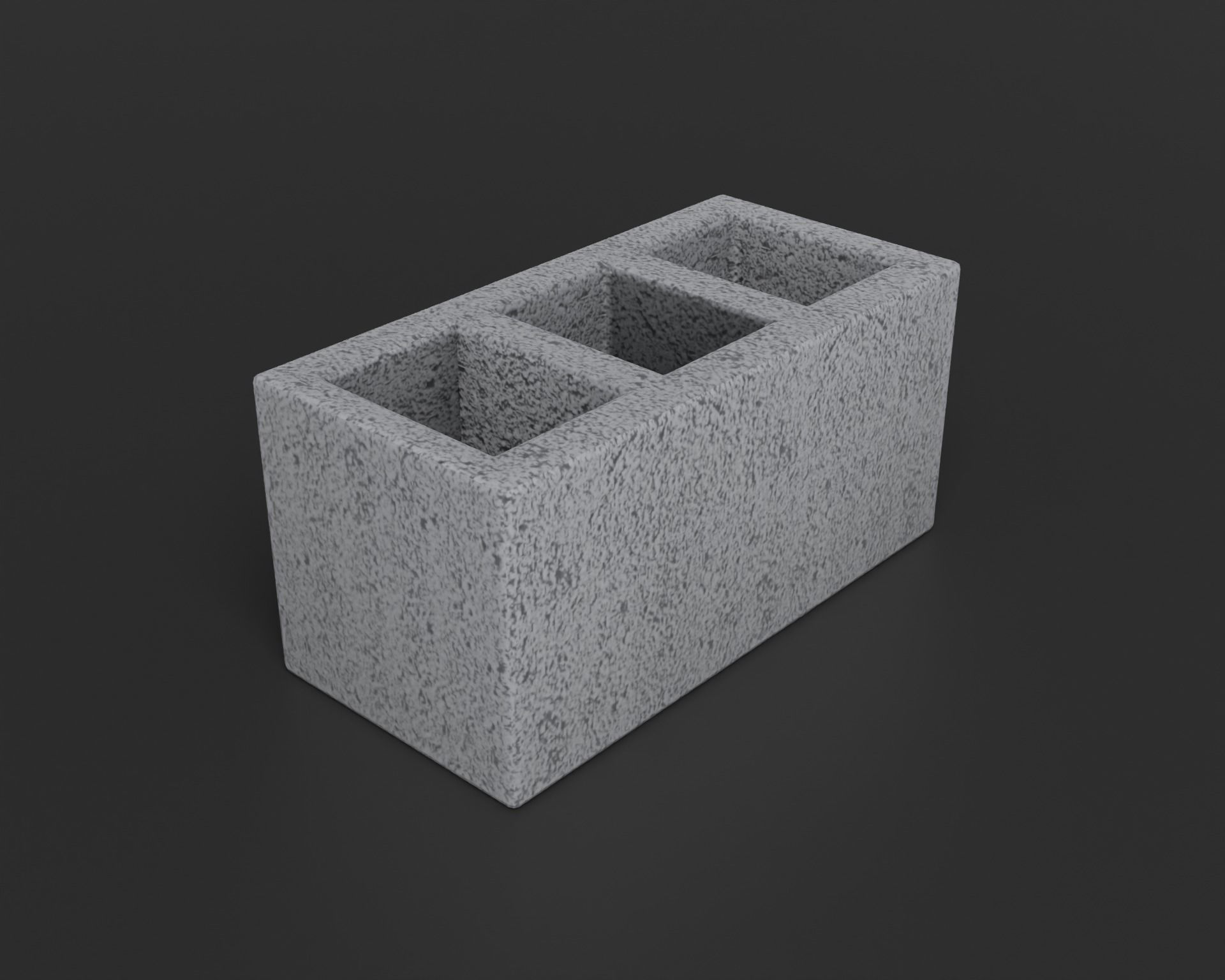 Cinder block Lowpoly pack of bricks blocks low-poly Free low-poly 3D model_5