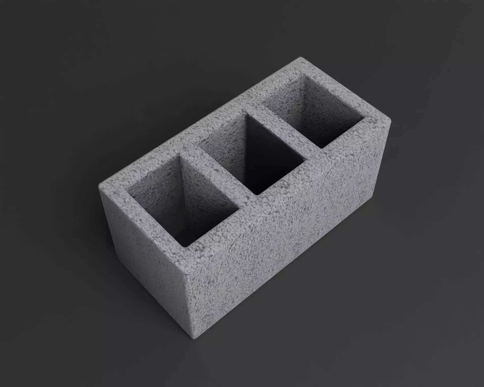 Cinder block Lowpoly pack of bricks blocks low-poly Free low-poly 3D model_0