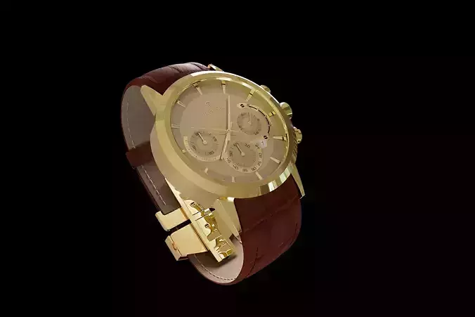 Golden Watch Leather band Romanson