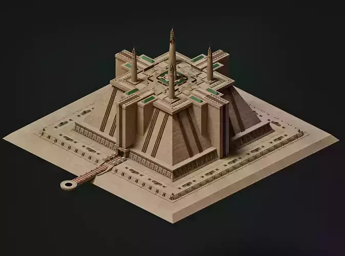  Imperial Palace  - Jedi Temple  - Star Wars Low-poly 3D model