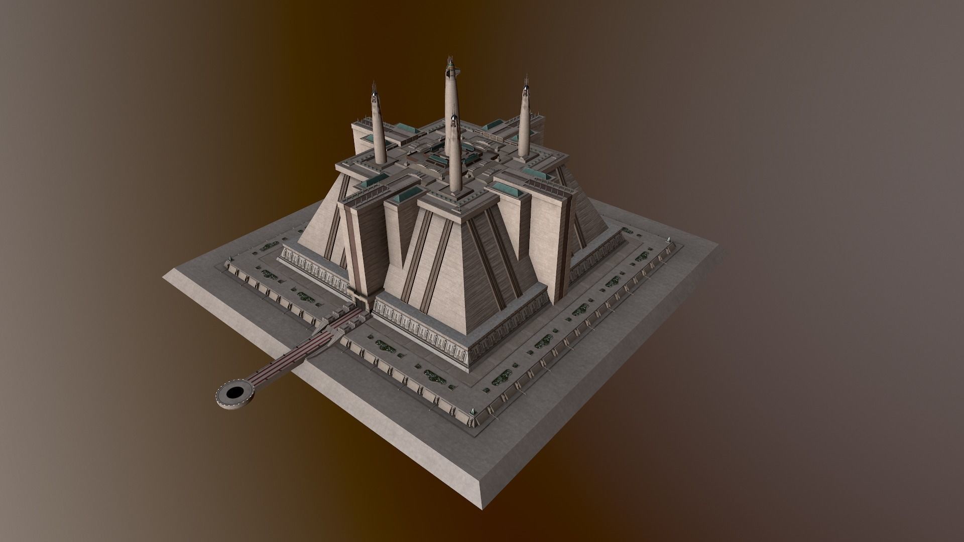 Imperial Palace - Jedi Temple - Star Wars Low-poly 3D model_32