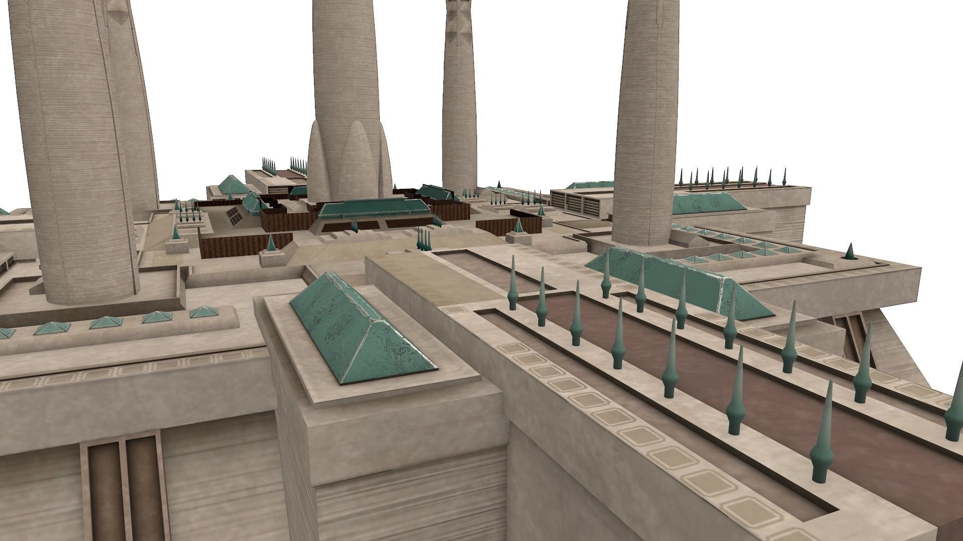 Imperial Palace - Jedi Temple - Star Wars Low-poly 3D model_10